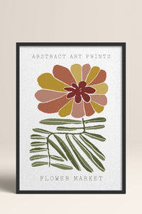 HOMEPACK Ahşap Çerçeveli Tablo Çerçeveli Poster Sanatsal Modern Duvar Dekoru FLOWER-53