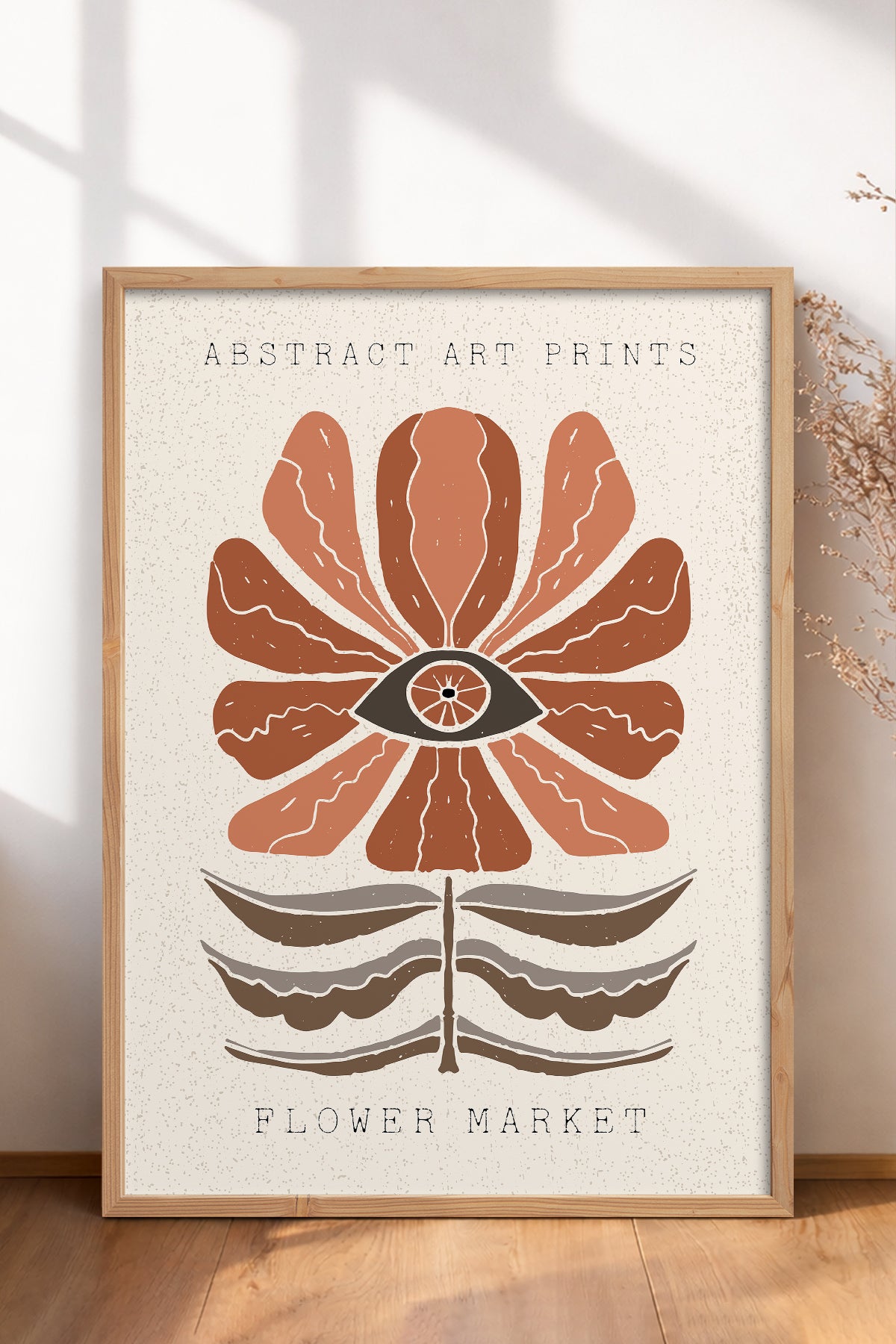 HOMEPACK Ahşap Çerçeveli Tablo Çerçeveli Poster Sanatsal Modern Duvar Dekoru FLOWER-54