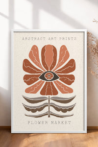 HOMEPACK Ahşap Çerçeveli Tablo Çerçeveli Poster Sanatsal Modern Duvar Dekoru FLOWER-54