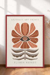 HOMEPACK Ahşap Çerçeveli Tablo Çerçeveli Poster Sanatsal Modern Duvar Dekoru FLOWER-54