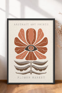 HOMEPACK Ahşap Çerçeveli Tablo Çerçeveli Poster Sanatsal Modern Duvar Dekoru FLOWER-54