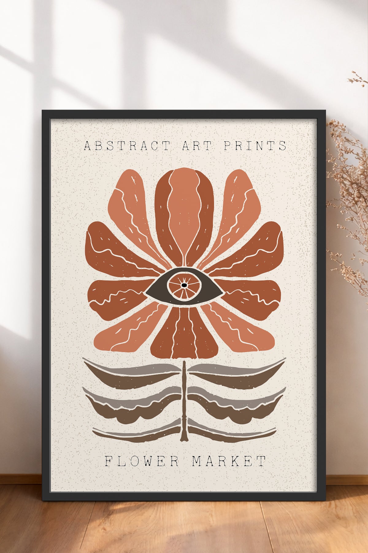 HOMEPACK Ahşap Çerçeveli Tablo Çerçeveli Poster Sanatsal Modern Duvar Dekoru FLOWER-54
