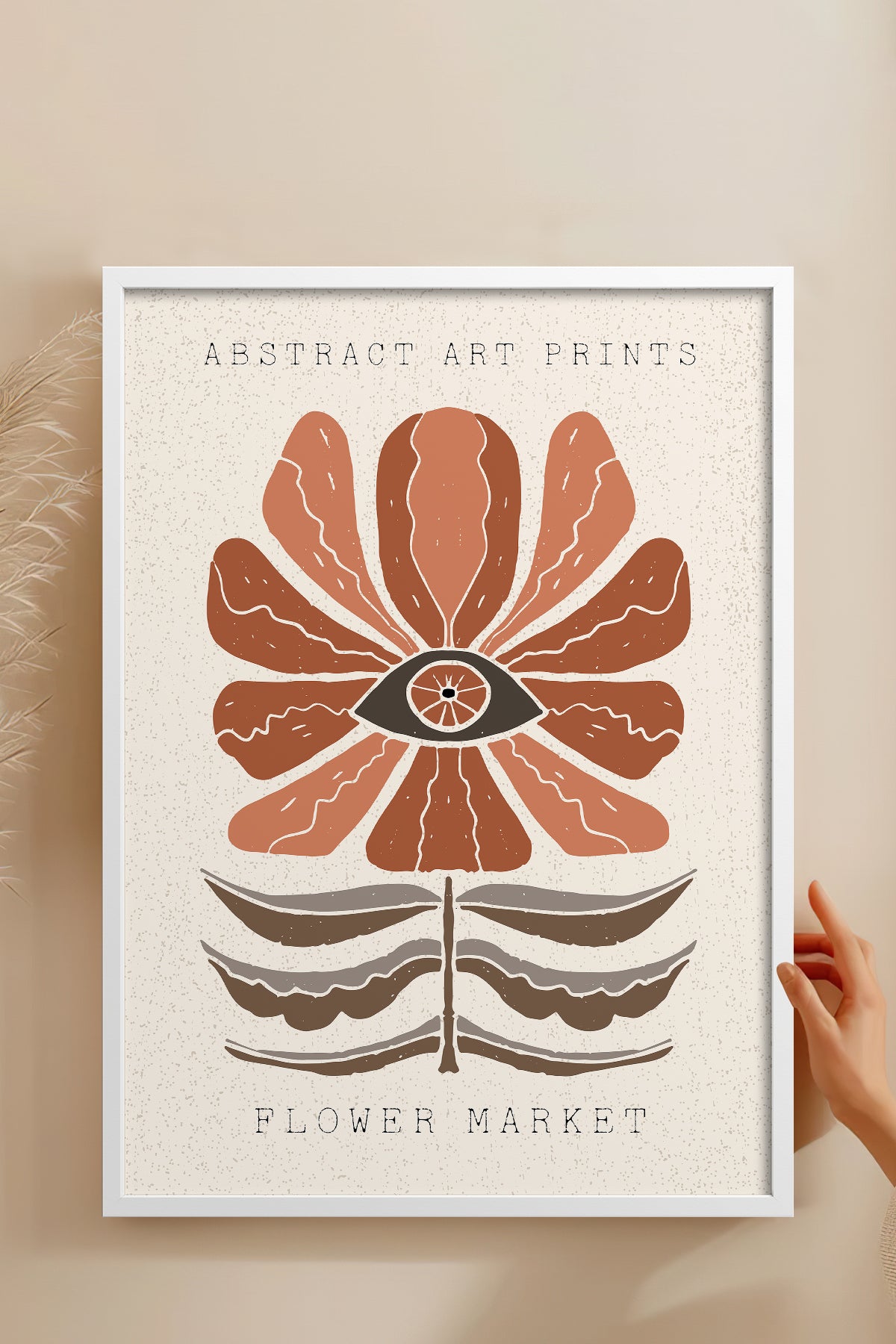 HOMEPACK Ahşap Çerçeveli Tablo Çerçeveli Poster Sanatsal Modern Duvar Dekoru FLOWER-54