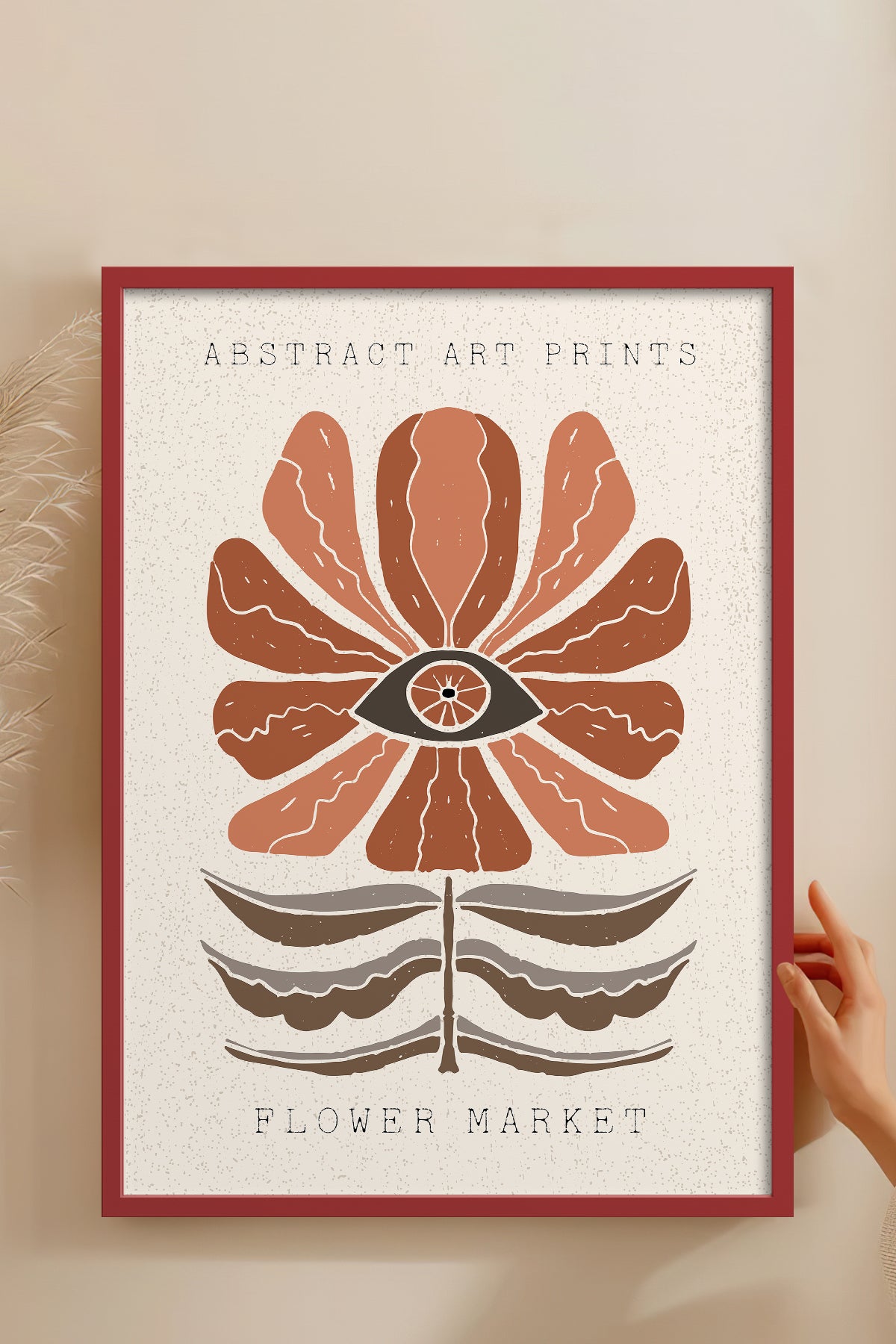 HOMEPACK Ahşap Çerçeveli Tablo Çerçeveli Poster Sanatsal Modern Duvar Dekoru FLOWER-54