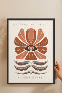 HOMEPACK Ahşap Çerçeveli Tablo Çerçeveli Poster Sanatsal Modern Duvar Dekoru FLOWER-54