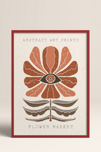 HOMEPACK Ahşap Çerçeveli Tablo Çerçeveli Poster Sanatsal Modern Duvar Dekoru FLOWER-54