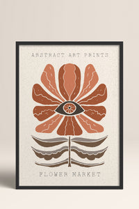 HOMEPACK Ahşap Çerçeveli Tablo Çerçeveli Poster Sanatsal Modern Duvar Dekoru FLOWER-54