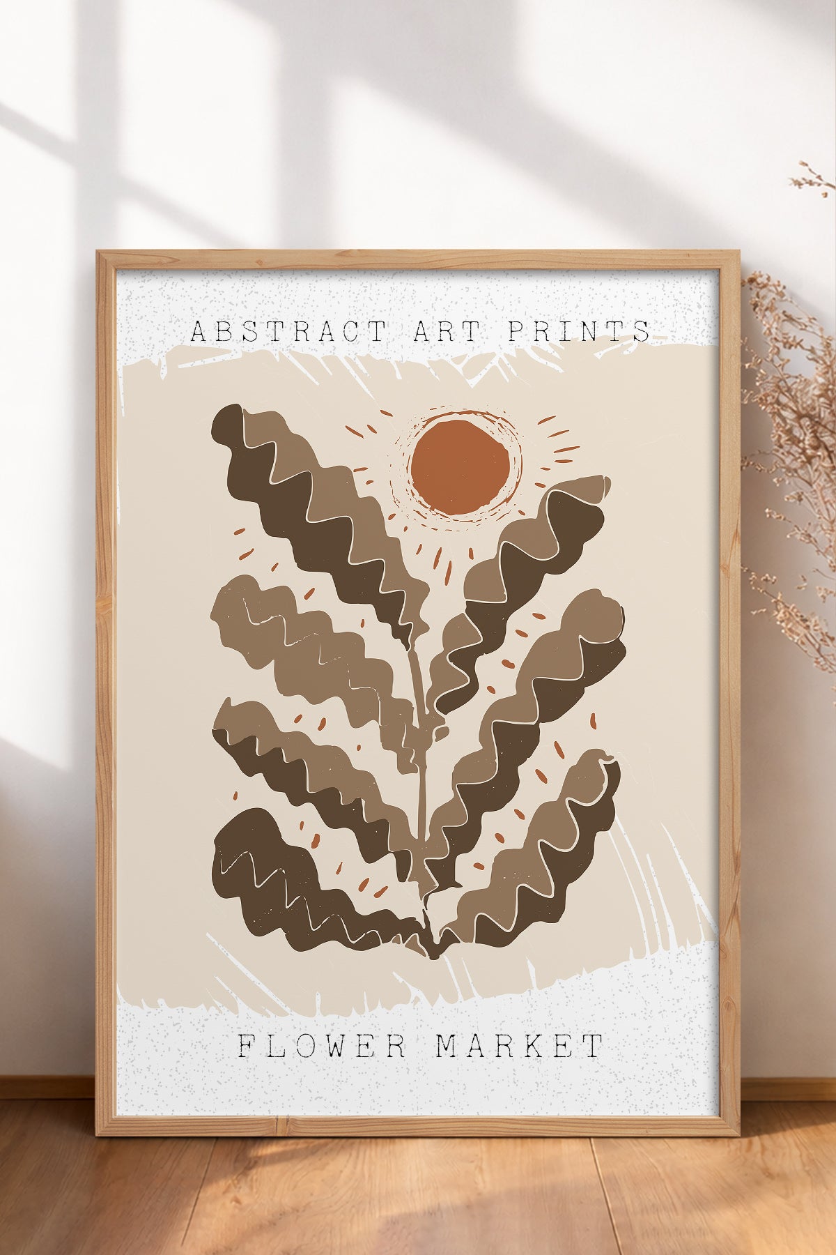 HOMEPACK Ahşap Çerçeveli Tablo Çerçeveli Poster Sanatsal Modern Duvar Dekoru FLOWER-55