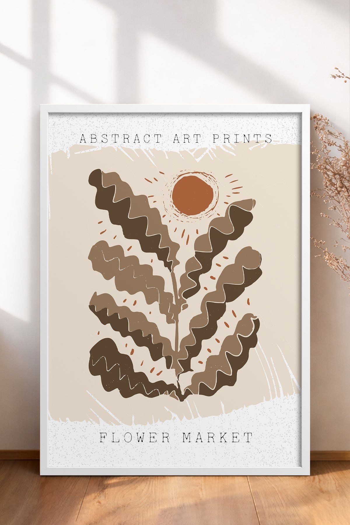 HOMEPACK Ahşap Çerçeveli Tablo Çerçeveli Poster Sanatsal Modern Duvar Dekoru FLOWER-55