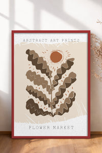 HOMEPACK Ahşap Çerçeveli Tablo Çerçeveli Poster Sanatsal Modern Duvar Dekoru FLOWER-55
