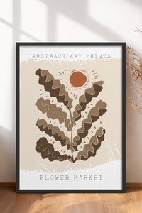 HOMEPACK Ahşap Çerçeveli Tablo Çerçeveli Poster Sanatsal Modern Duvar Dekoru FLOWER-55