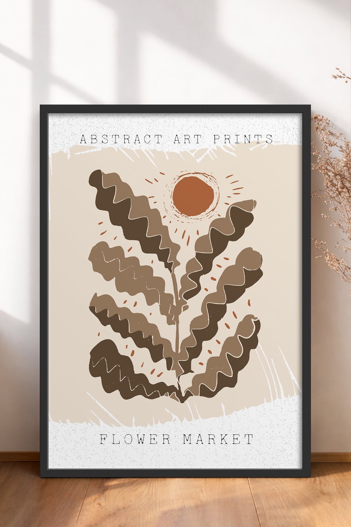 HOMEPACK Ahşap Çerçeveli Tablo Çerçeveli Poster Sanatsal Modern Duvar Dekoru FLOWER-55