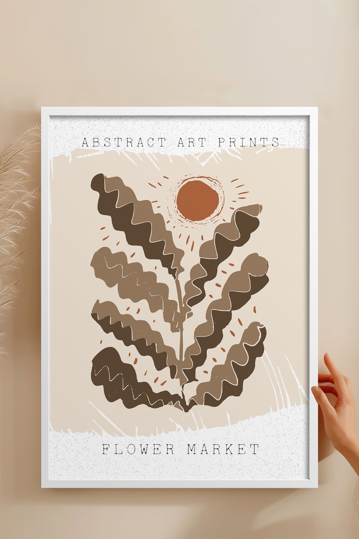 HOMEPACK Ahşap Çerçeveli Tablo Çerçeveli Poster Sanatsal Modern Duvar Dekoru FLOWER-55
