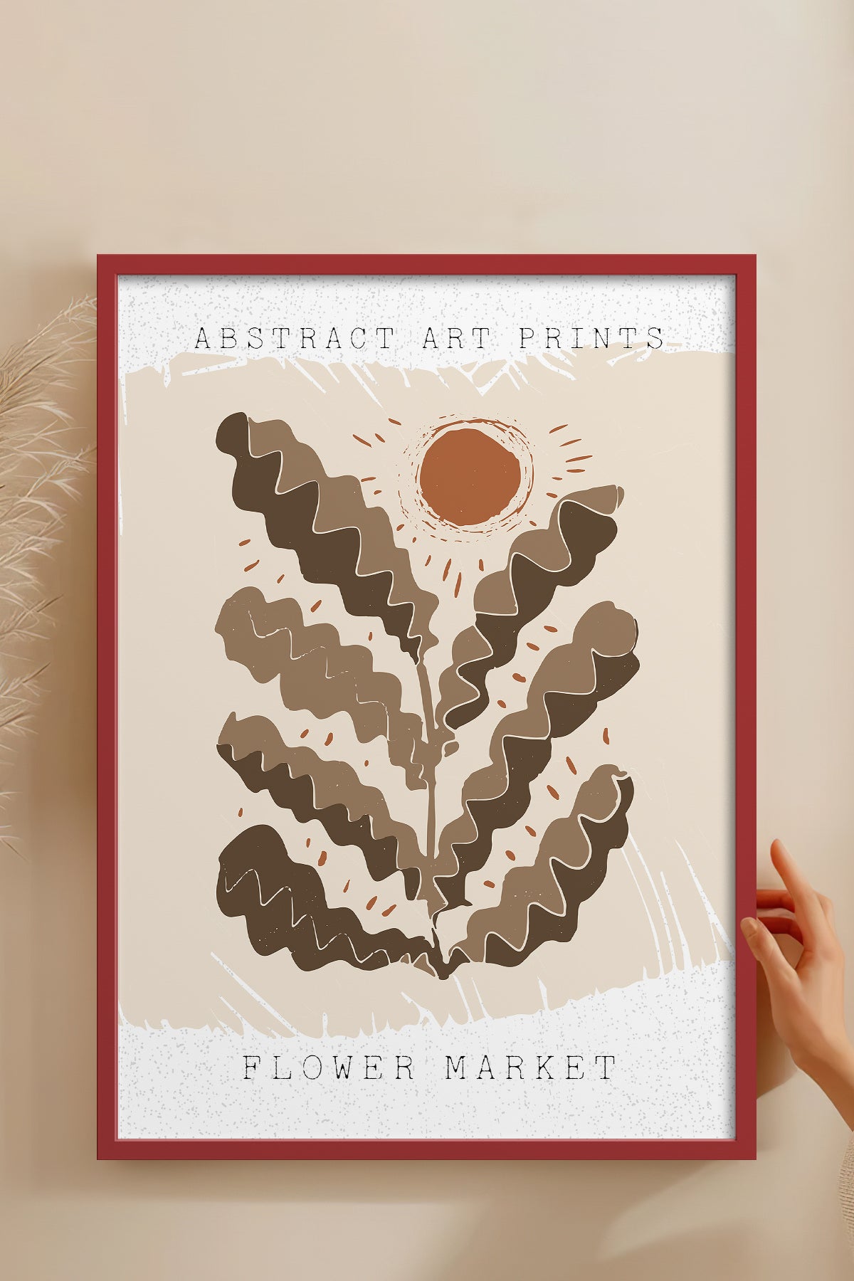 HOMEPACK Ahşap Çerçeveli Tablo Çerçeveli Poster Sanatsal Modern Duvar Dekoru FLOWER-55
