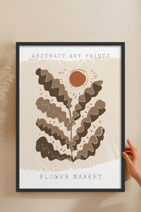 HOMEPACK Ahşap Çerçeveli Tablo Çerçeveli Poster Sanatsal Modern Duvar Dekoru FLOWER-55