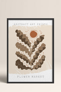 HOMEPACK Ahşap Çerçeveli Tablo Çerçeveli Poster Sanatsal Modern Duvar Dekoru FLOWER-55