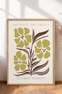 HOMEPACK Ahşap Çerçeveli Tablo Çerçeveli Poster Sanatsal Modern Duvar Dekoru FLOWER-56
