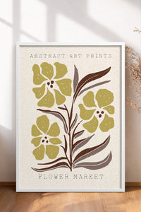 HOMEPACK Ahşap Çerçeveli Tablo Çerçeveli Poster Sanatsal Modern Duvar Dekoru FLOWER-56