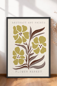 HOMEPACK Ahşap Çerçeveli Tablo Çerçeveli Poster Sanatsal Modern Duvar Dekoru FLOWER-56