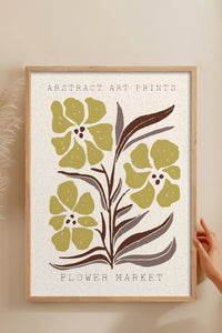 HOMEPACK Ahşap Çerçeveli Tablo Çerçeveli Poster Sanatsal Modern Duvar Dekoru FLOWER-56