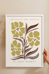 HOMEPACK Ahşap Çerçeveli Tablo Çerçeveli Poster Sanatsal Modern Duvar Dekoru FLOWER-56