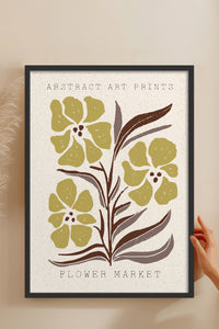HOMEPACK Ahşap Çerçeveli Tablo Çerçeveli Poster Sanatsal Modern Duvar Dekoru FLOWER-56