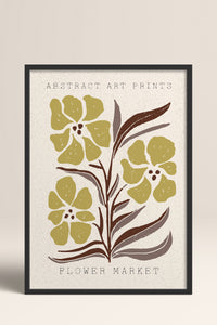 HOMEPACK Ahşap Çerçeveli Tablo Çerçeveli Poster Sanatsal Modern Duvar Dekoru FLOWER-56