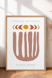HOMEPACK Ahşap Çerçeveli Tablo Çerçeveli Poster Sanatsal Modern Duvar Dekoru FLOWER-57