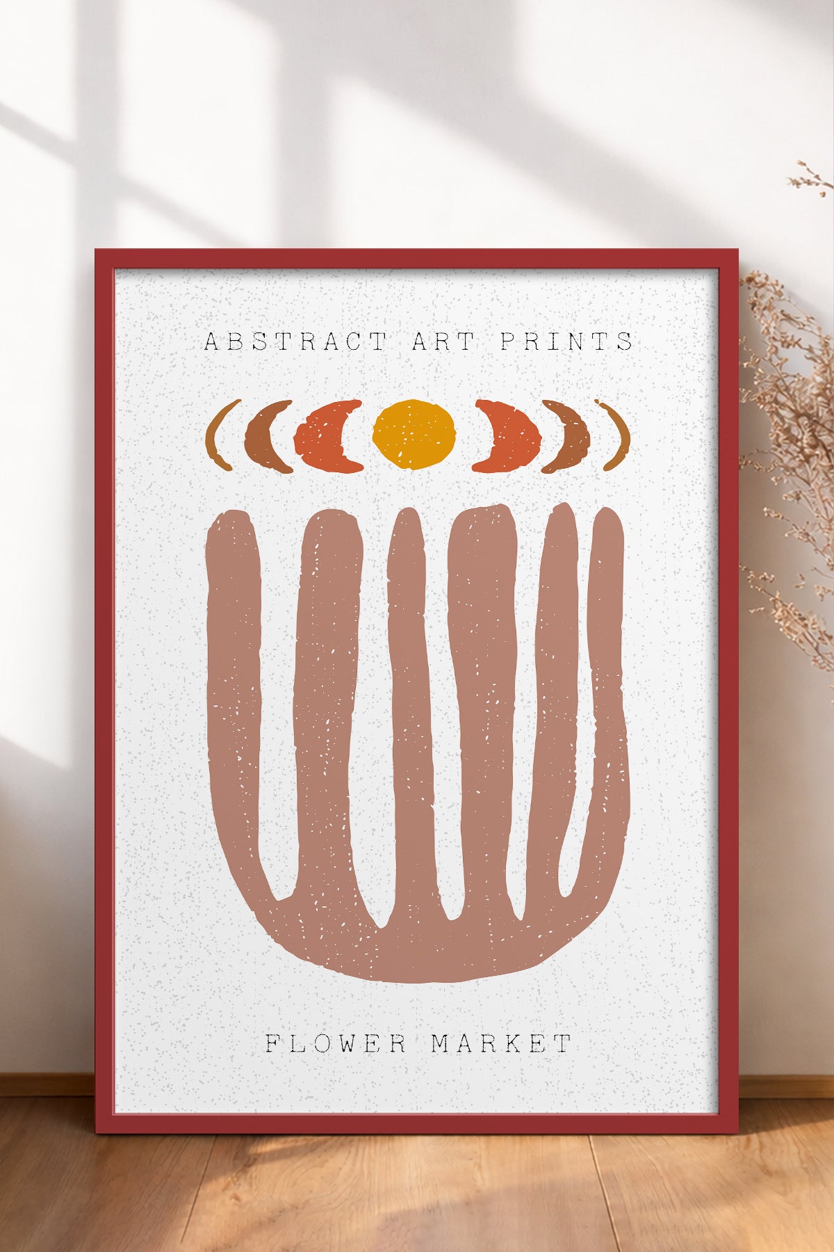 HOMEPACK Ahşap Çerçeveli Tablo Çerçeveli Poster Sanatsal Modern Duvar Dekoru FLOWER-57