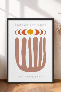 HOMEPACK Ahşap Çerçeveli Tablo Çerçeveli Poster Sanatsal Modern Duvar Dekoru FLOWER-57