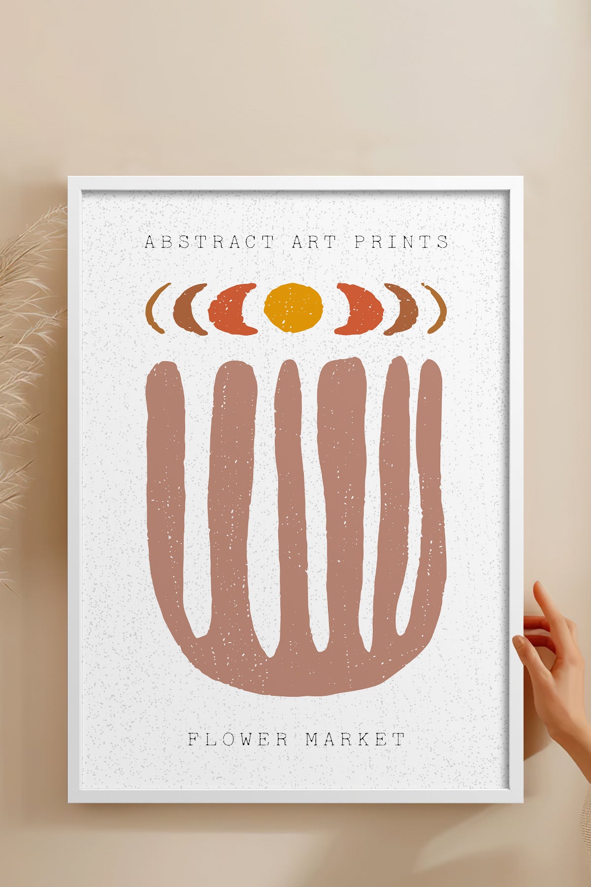 HOMEPACK Ahşap Çerçeveli Tablo Çerçeveli Poster Sanatsal Modern Duvar Dekoru FLOWER-57