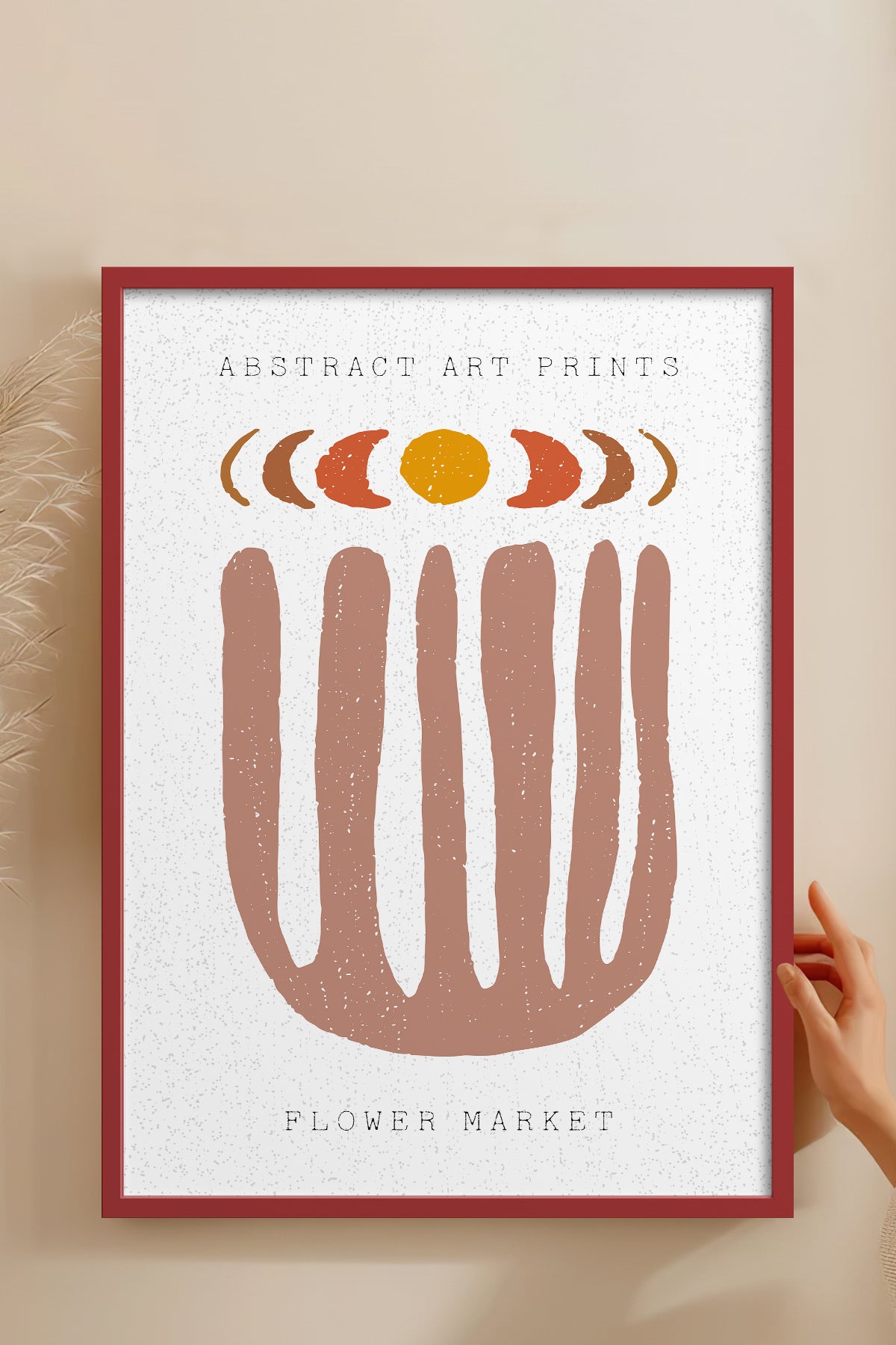 HOMEPACK Ahşap Çerçeveli Tablo Çerçeveli Poster Sanatsal Modern Duvar Dekoru FLOWER-57