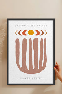 HOMEPACK Ahşap Çerçeveli Tablo Çerçeveli Poster Sanatsal Modern Duvar Dekoru FLOWER-57