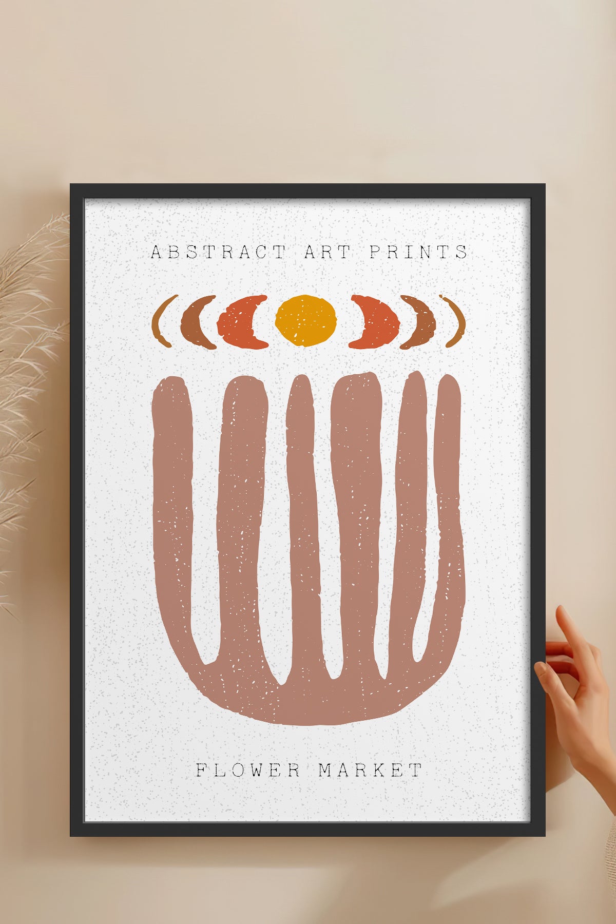 HOMEPACK Ahşap Çerçeveli Tablo Çerçeveli Poster Sanatsal Modern Duvar Dekoru FLOWER-57