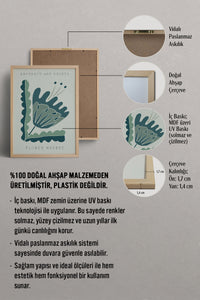 HOMEPACK Ahşap Çerçeveli Tablo Çerçeveli Poster Sanatsal Modern Duvar Dekoru FLOWER-58