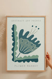 HOMEPACK Ahşap Çerçeveli Tablo Çerçeveli Poster Sanatsal Modern Duvar Dekoru FLOWER-58