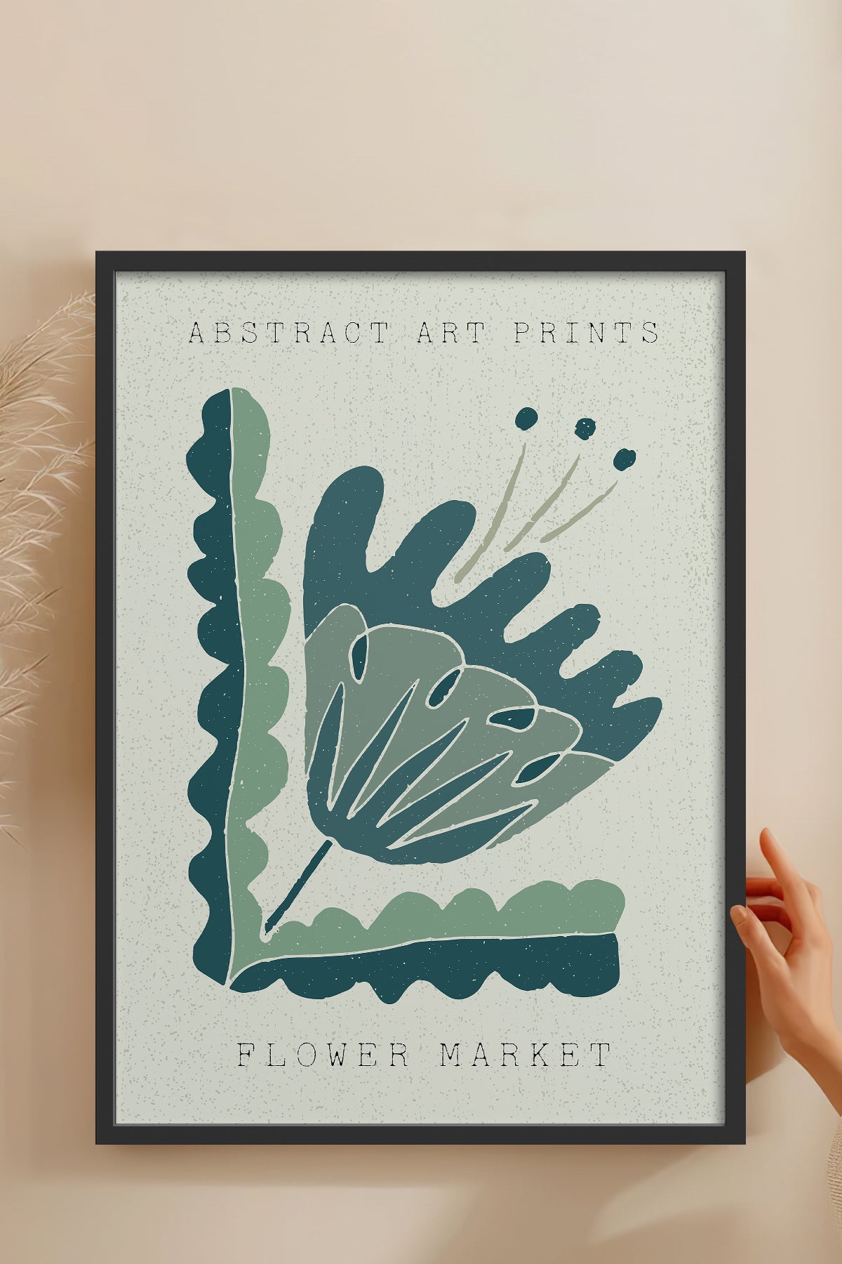HOMEPACK Ahşap Çerçeveli Tablo Çerçeveli Poster Sanatsal Modern Duvar Dekoru FLOWER-58