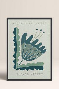 HOMEPACK Ahşap Çerçeveli Tablo Çerçeveli Poster Sanatsal Modern Duvar Dekoru FLOWER-58