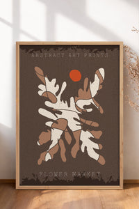 HOMEPACK Ahşap Çerçeveli Tablo Çerçeveli Poster Sanatsal Modern Duvar Dekoru FLOWER-59
