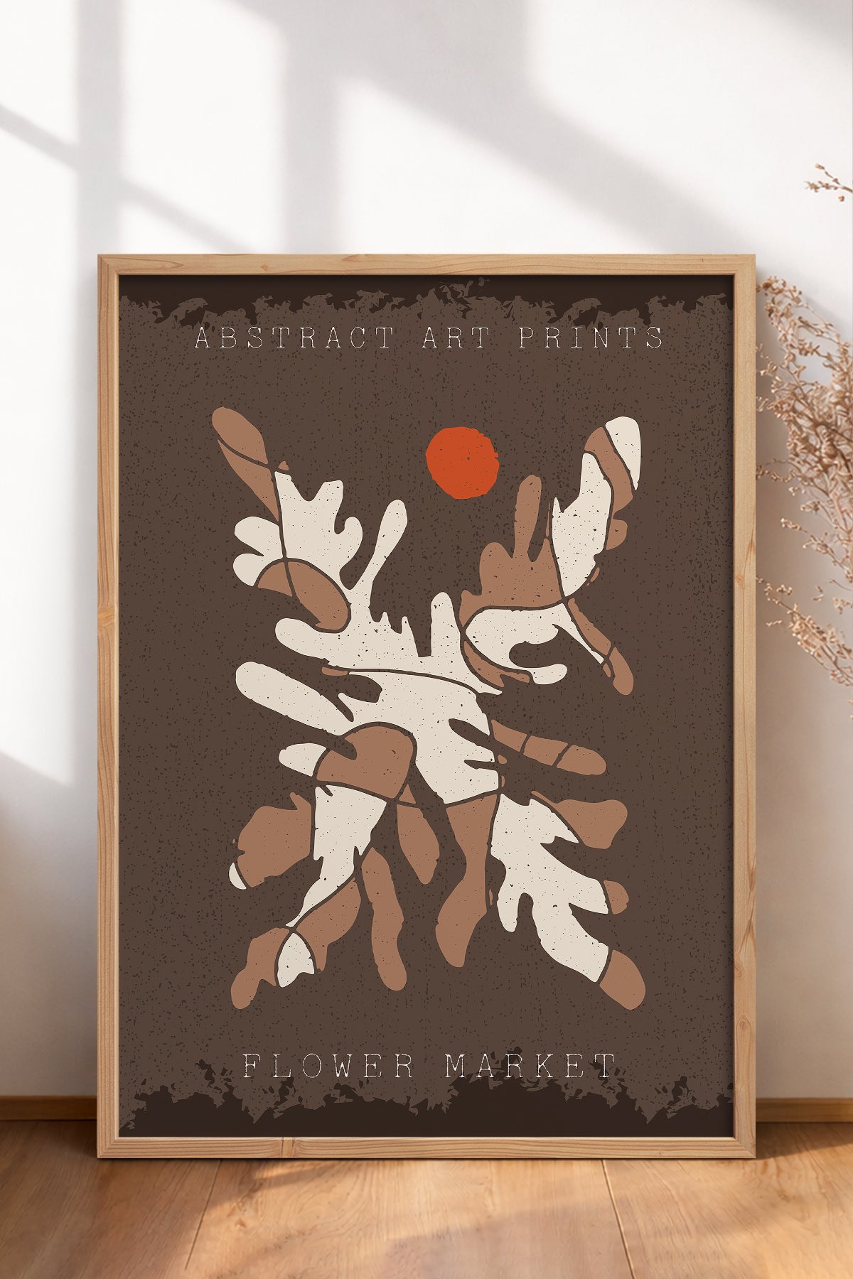 HOMEPACK Ahşap Çerçeveli Tablo Çerçeveli Poster Sanatsal Modern Duvar Dekoru FLOWER-59