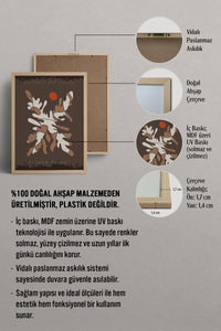 HOMEPACK Ahşap Çerçeveli Tablo Çerçeveli Poster Sanatsal Modern Duvar Dekoru FLOWER-59