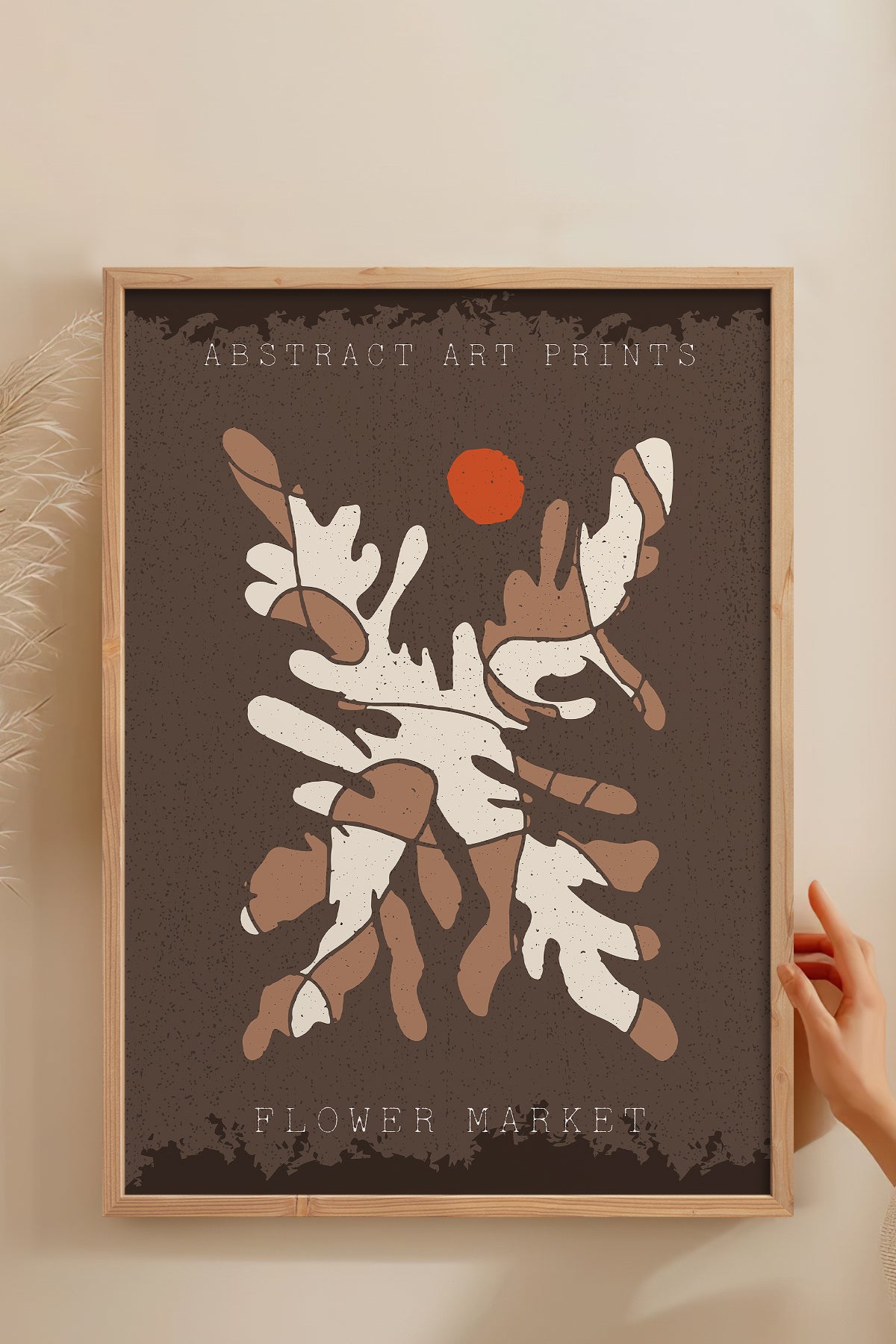 HOMEPACK Ahşap Çerçeveli Tablo Çerçeveli Poster Sanatsal Modern Duvar Dekoru FLOWER-59