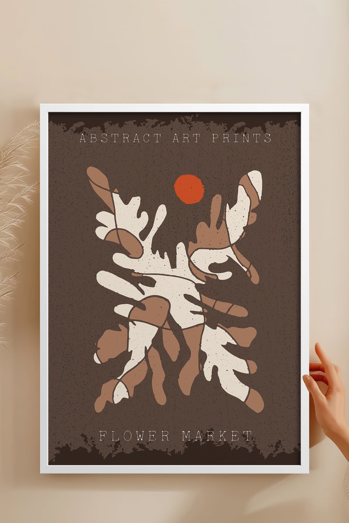 HOMEPACK Ahşap Çerçeveli Tablo Çerçeveli Poster Sanatsal Modern Duvar Dekoru FLOWER-59