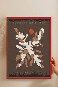 HOMEPACK Ahşap Çerçeveli Tablo Çerçeveli Poster Sanatsal Modern Duvar Dekoru FLOWER-59