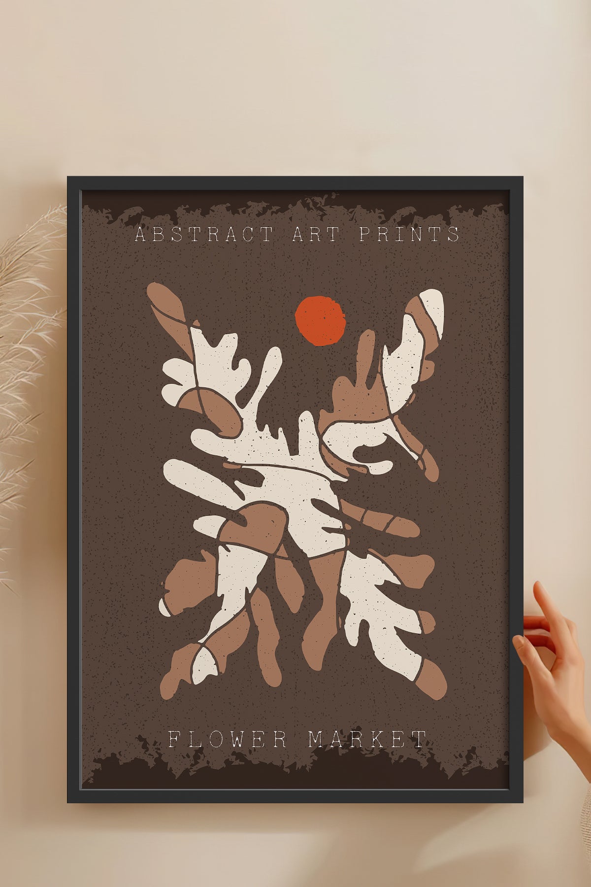 HOMEPACK Ahşap Çerçeveli Tablo Çerçeveli Poster Sanatsal Modern Duvar Dekoru FLOWER-59