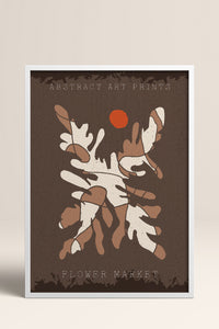 HOMEPACK Ahşap Çerçeveli Tablo Çerçeveli Poster Sanatsal Modern Duvar Dekoru FLOWER-59