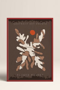 HOMEPACK Ahşap Çerçeveli Tablo Çerçeveli Poster Sanatsal Modern Duvar Dekoru FLOWER-59