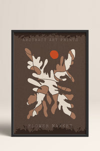 HOMEPACK Ahşap Çerçeveli Tablo Çerçeveli Poster Sanatsal Modern Duvar Dekoru FLOWER-59