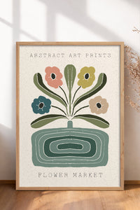 HOMEPACK Ahşap Çerçeveli Tablo Çerçeveli Poster Sanatsal Modern Duvar Dekoru FLOWER-60