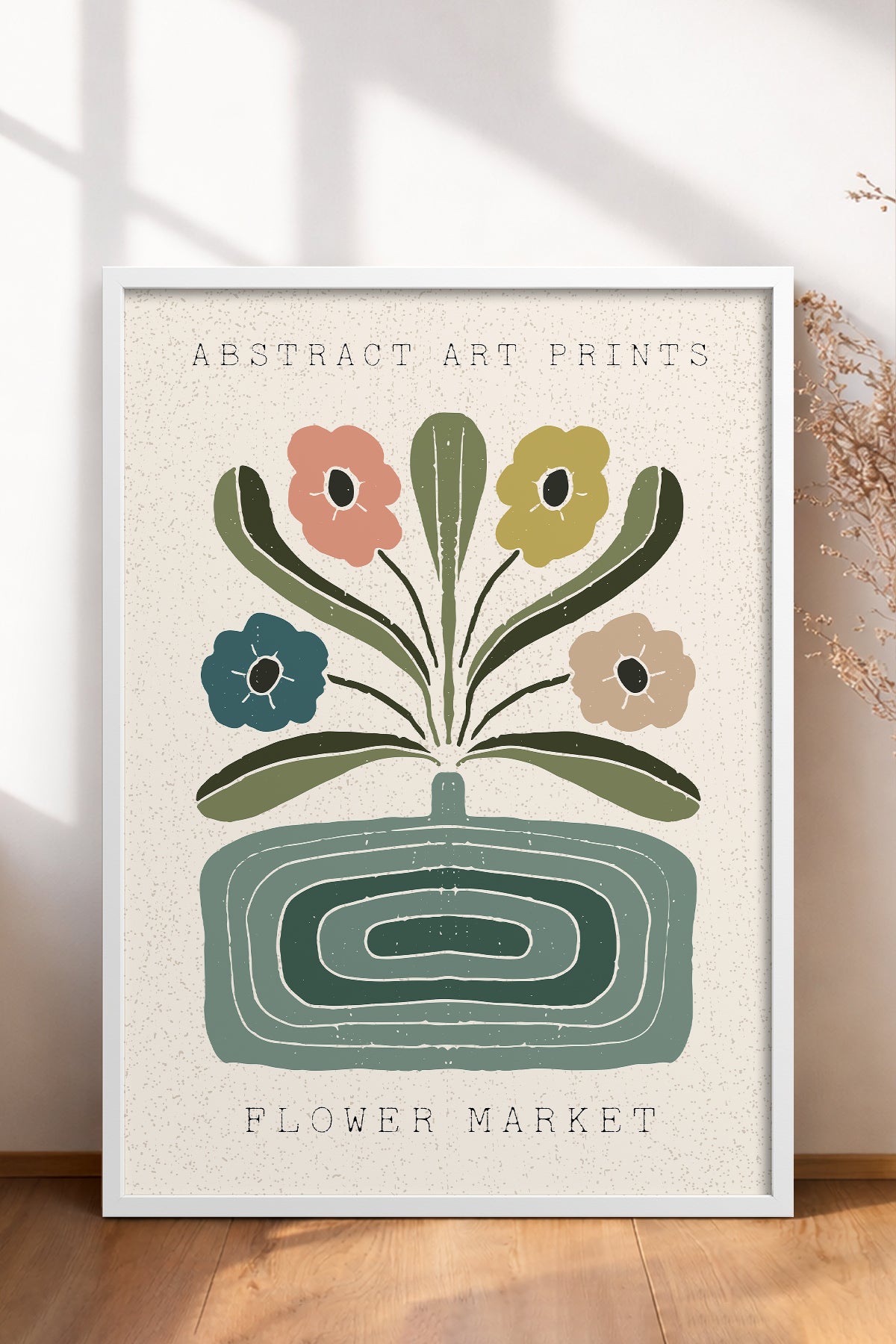 HOMEPACK Ahşap Çerçeveli Tablo Çerçeveli Poster Sanatsal Modern Duvar Dekoru FLOWER-60